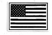 SMALL BLACK & WHITE DISTRESSED AMERICAN FLAG (1.75 x 1.25)